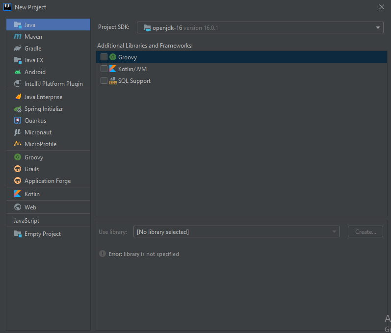 Java project Intellij