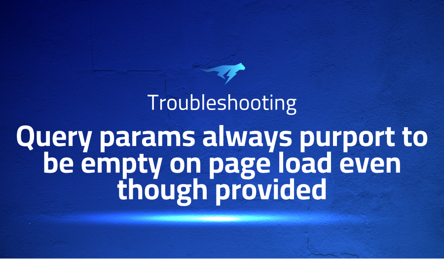 Query params always purport to be empty on page load even though provided