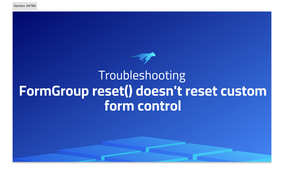 FormGroup reset() doesn't reset custom form control