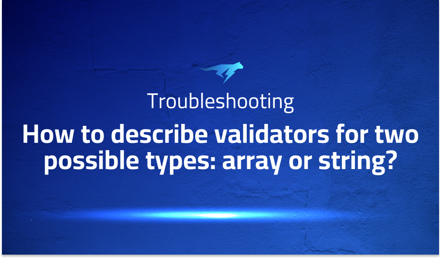 How to describe validators for two possible types: array or string?
