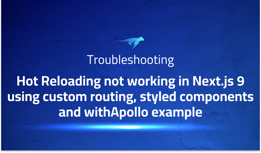 Hot Reloading not working in Next.js 9 using custom routing, styled components and withApollo example