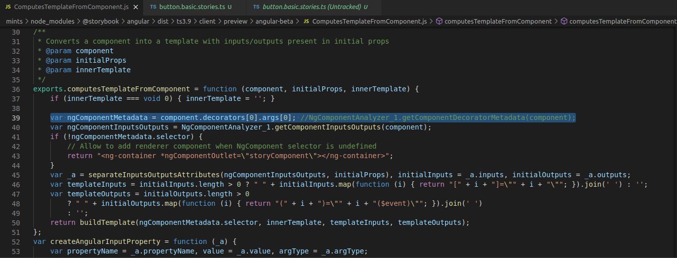This picture explains convertation of a component into a template with inputs/outputs present in initial props
