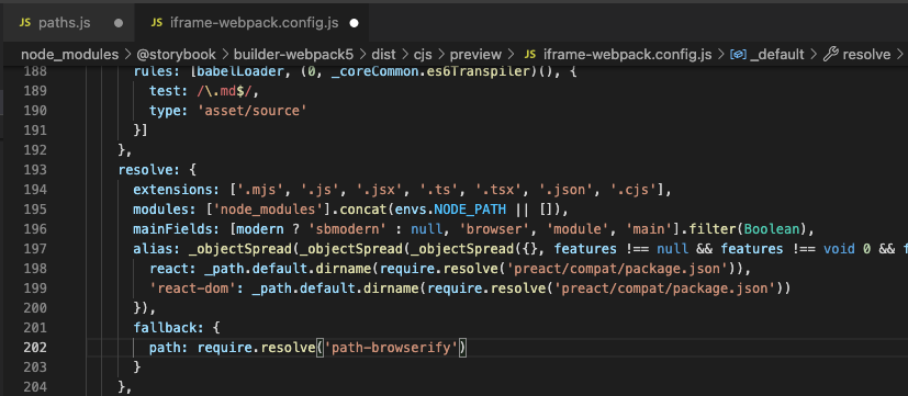 This oicture shows manual alteration of the files to transition from React to Preact
