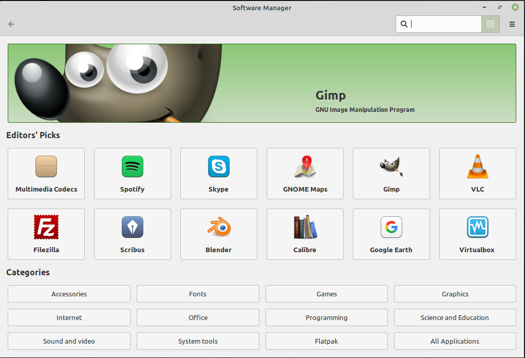 The Mint software manager