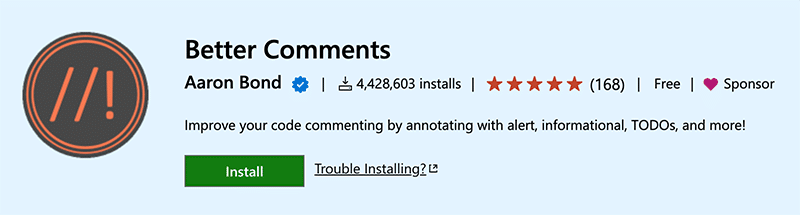 Python VSCode extensions: Better Comments