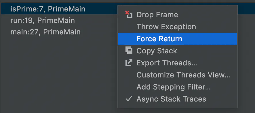 Force return