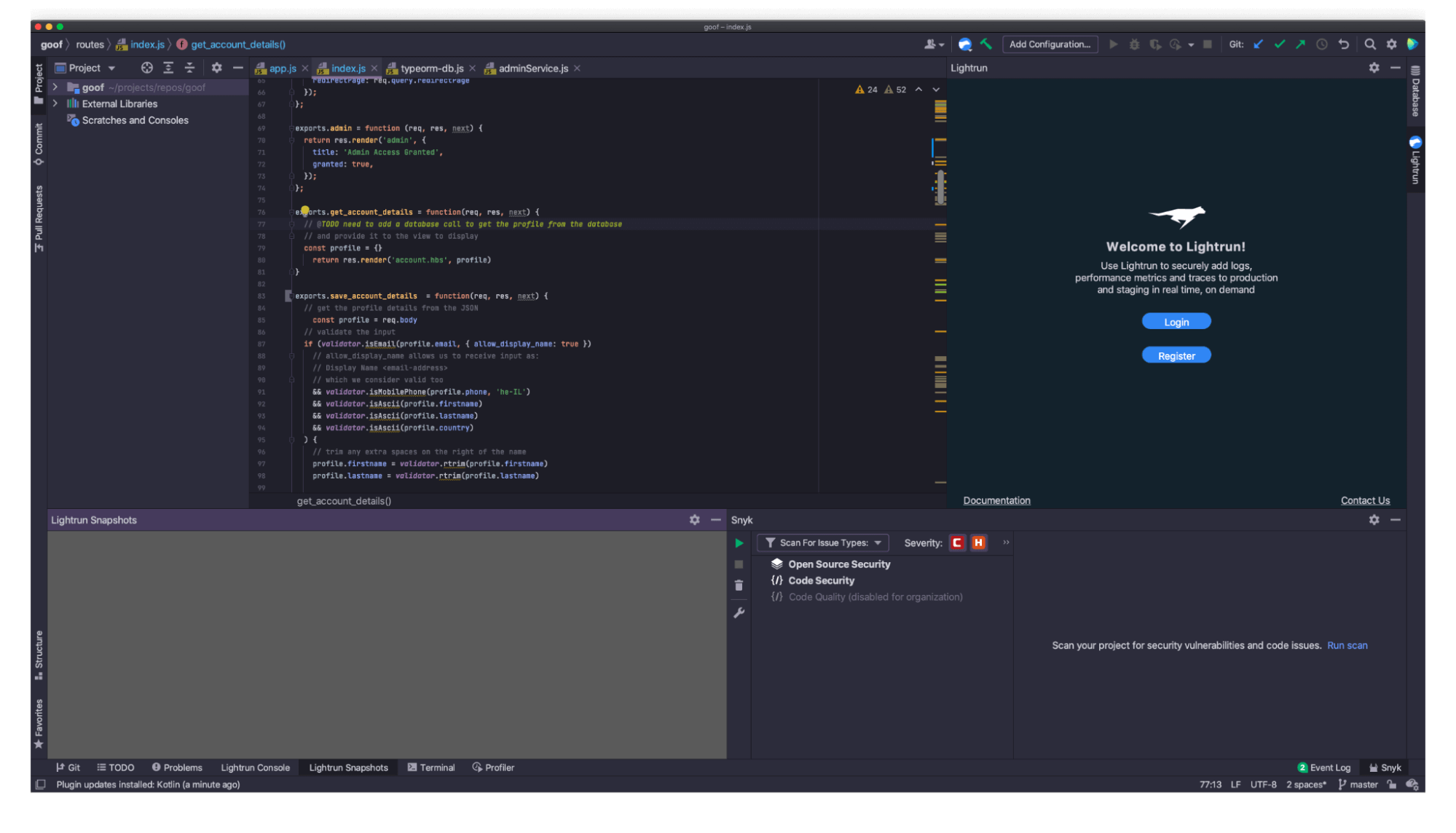 Lightrun plugin in IntelliJ IDEA
