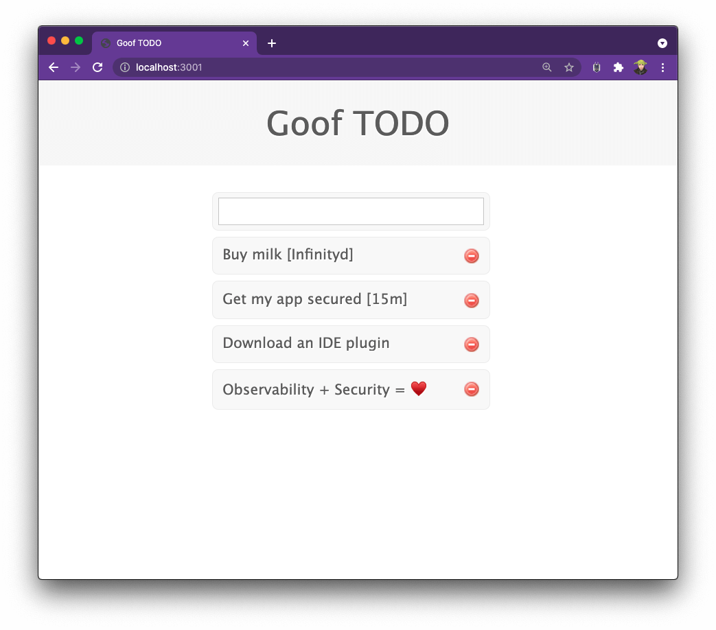 Goof TODO app
