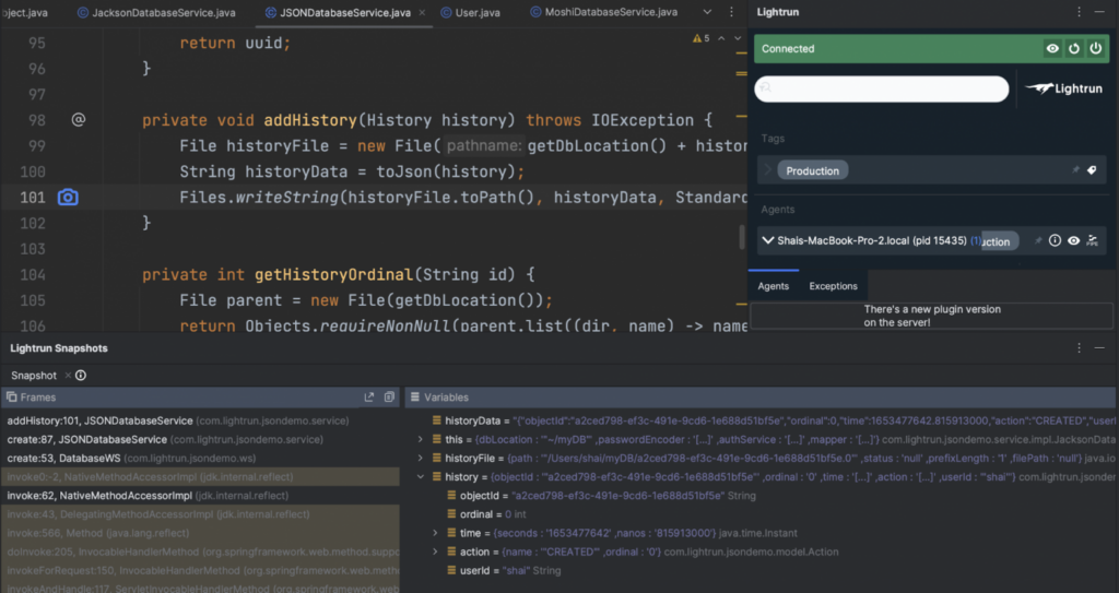 Debugging serialization
