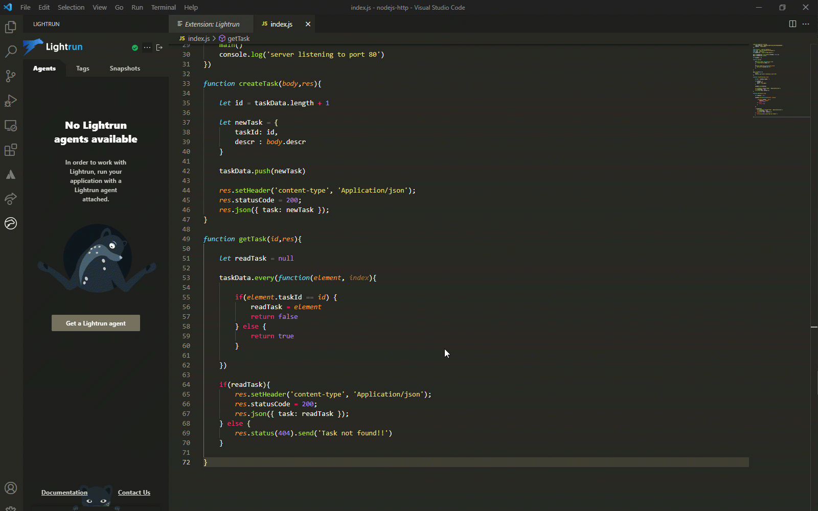  Run the Node.js HTTP Service