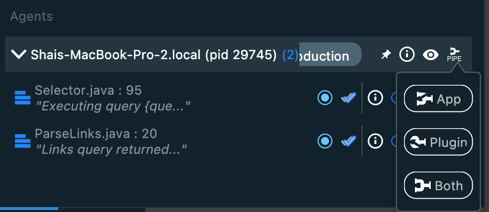 Sending logs to Lightrun's IDE plugin only