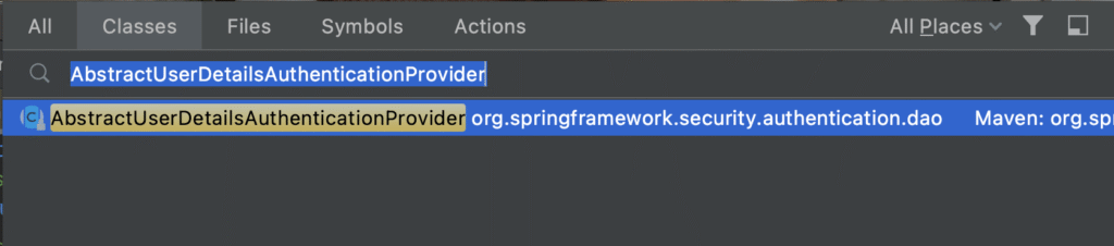 Navigating to AbstractUserDetailsAuthenticationProvider