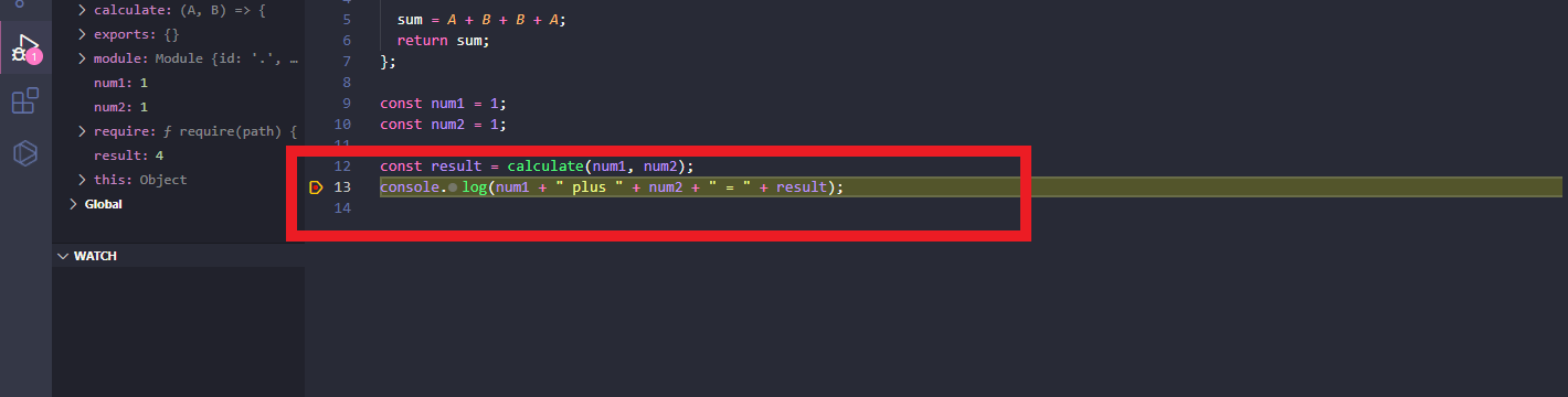 Setting a breakpoint with VSCode's Node.js debugger