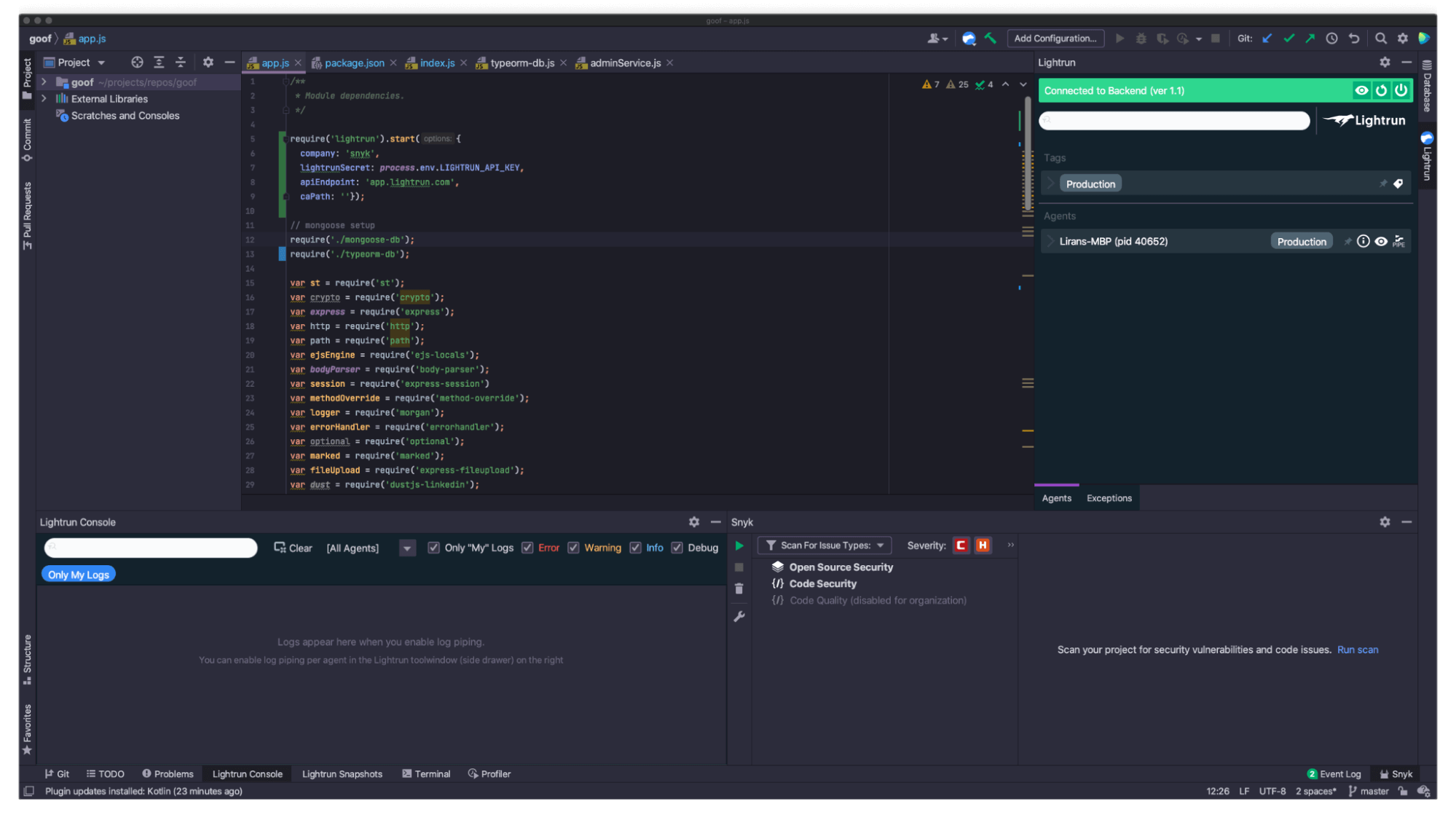 Lightrun plugin is now both configured well and connected
