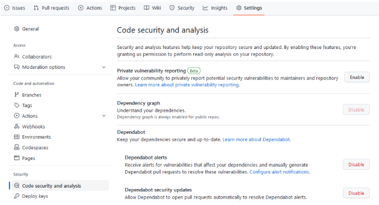Github Dependabot Instructions