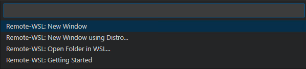 VS Code Remote - WSL New Window command