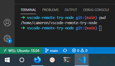 Unix terminal in Windows via WSL in VS Code