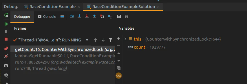 Debugging the atomic implementation: 1