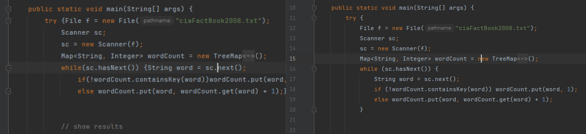 Before and after reformatting