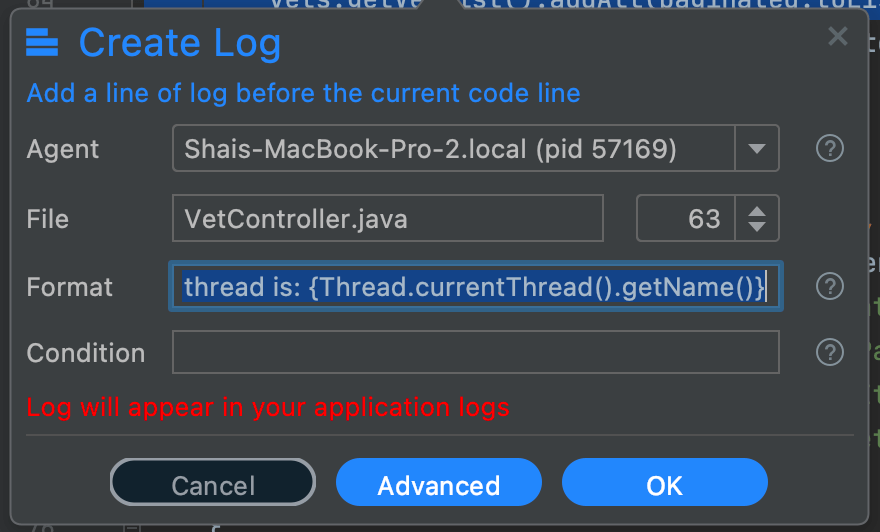 Conditional logging with Lightrun