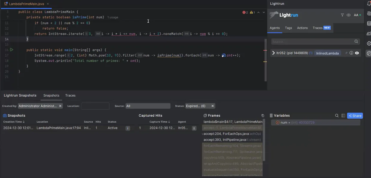 Simplifying Java One Liners (Lambda Expressions) Debugging with Lightrun