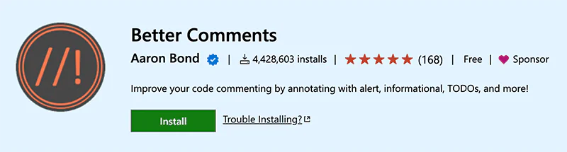 Python VSCode extensions: Better Comments