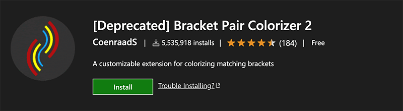Python VSCode extensions: Bracket Pair Colorizer