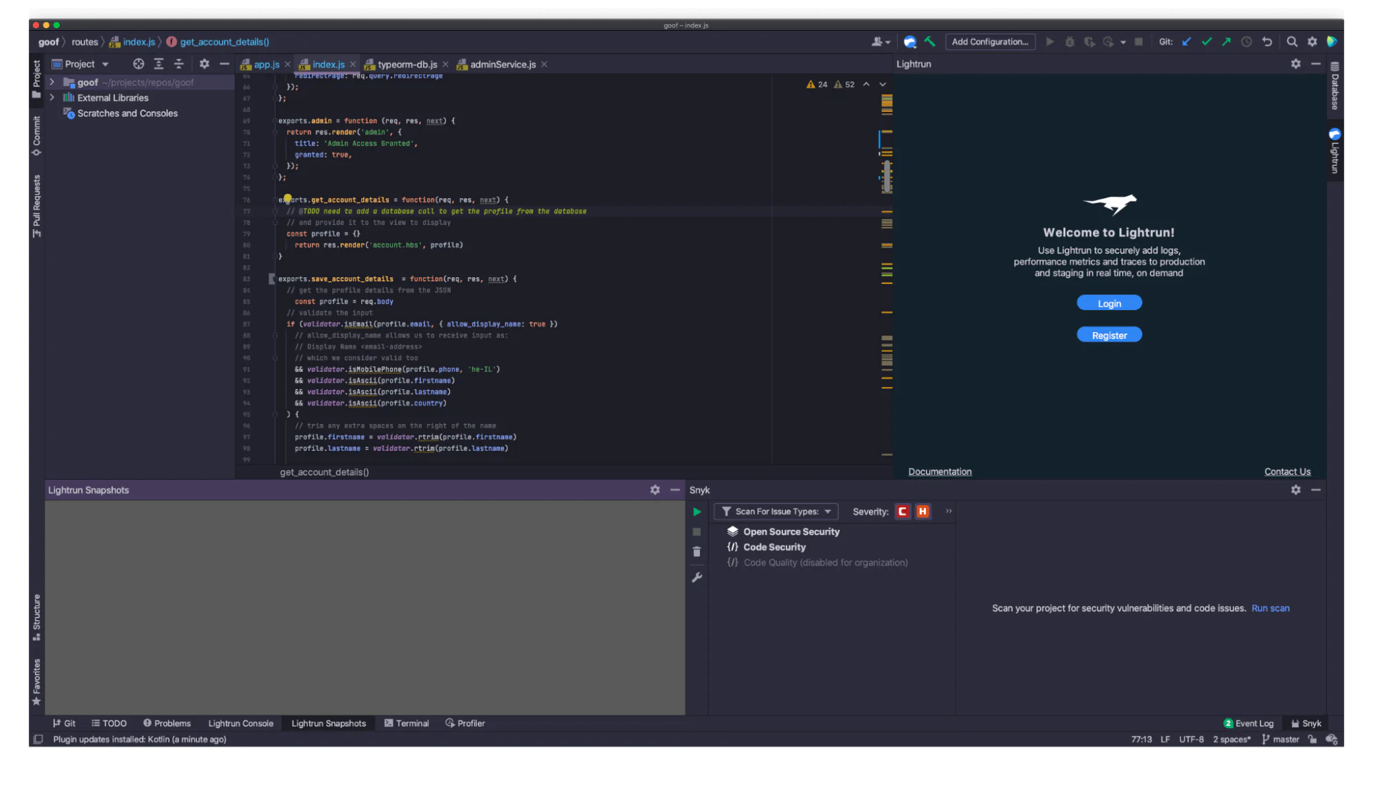 Lightrun plugin in IntelliJ IDEA